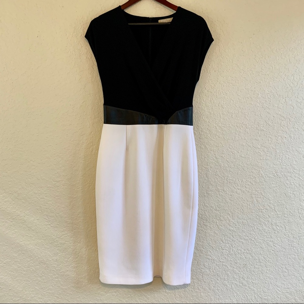 Michael Kors Collection wool leather jersey dress